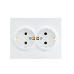 Розетка подвійна з/з LEZARD Vesna білий 742-0200-127В