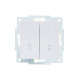 Выключатель двухклавишный проходной LEZARD Vesna белый 742-0288-106