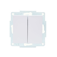 Выключатель двухклавишный LEZARD Vesna белый 742-0288-101