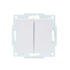 Выключатель двухклавишный LEZARD Vesna белый 742-0288-101
