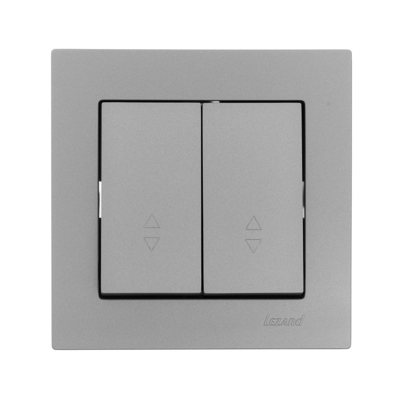 Выключатель двухклавишный проходной LEZARD Vesna серый 742-3588-106