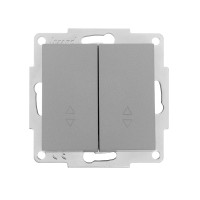 Выключатель двухклавишный проходной LEZARD Vesna серый 742-3588-106
