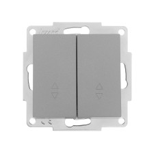 Выключатель двухклавишный проходной LEZARD Vesna серый 742-3588-106