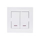 Выключатель двухклавишный с подсветкой LEZARD Vesna белый 742-0288-112