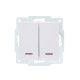Выключатель двухклавишный с подсветкой LEZARD Vesna белый 742-0288-112