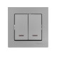 Выключатель двухклавишный с подсветкой LEZARD Vesna серый 742-3588-112