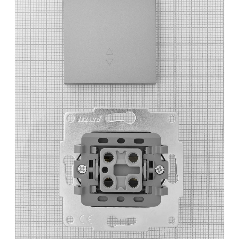 Выключатель одноклавишный проходной LEZARD Vesna серый 742-3588-105