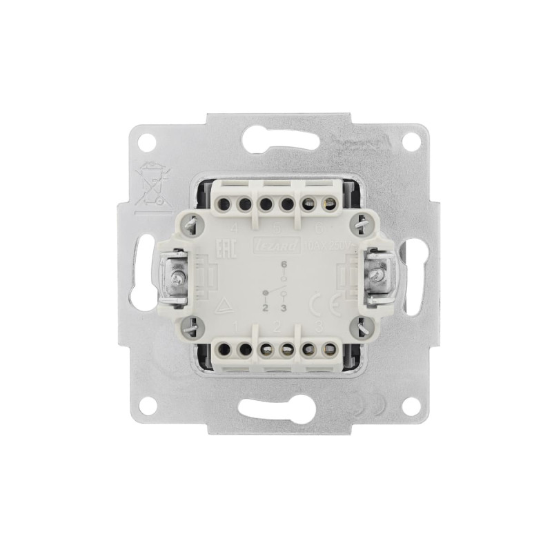 Выключатель одноклавишный проходной LEZARD Vesna серый 742-3588-105