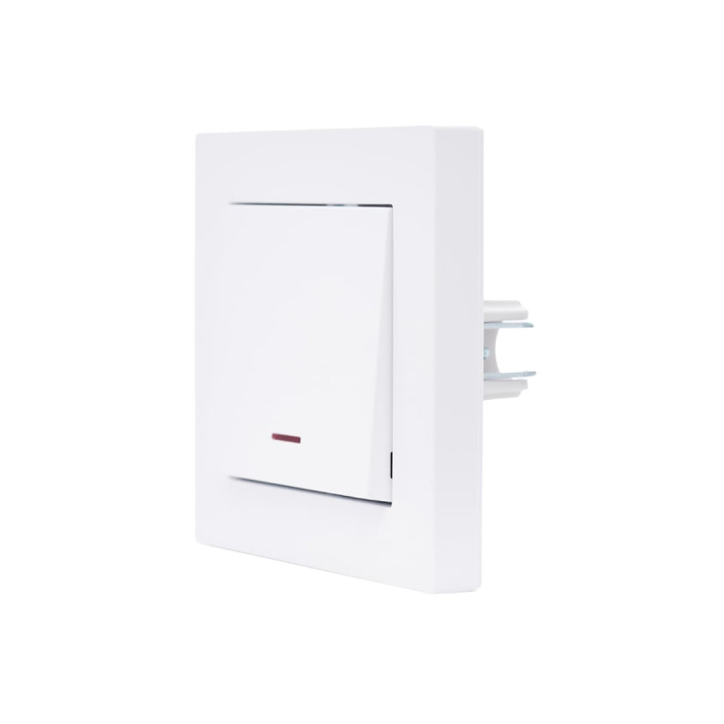 Выключатель одноклавишный с подсветкой LEZARD Vesna белый 742-0288-111