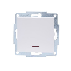 Выключатель одноклавишный с подсветкой LEZARD Vesna белый 742-0288-111