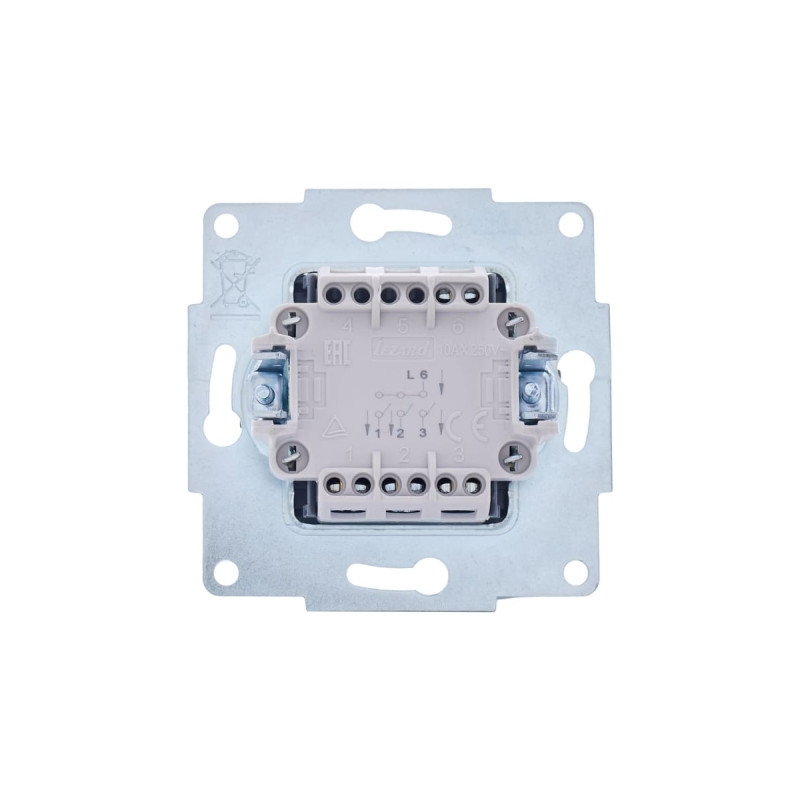 Вимикач трьохклавішний LEZARD Vesna білий 742-0288-109