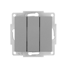 Выключатель трехклавишный LEZARD Vesna серый 742-3588-109