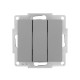 Выключатель трехклавишный LEZARD Vesna серый 742-3588-109