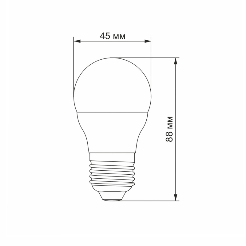 Лампа LED шар VIDEX G45E 7W E27 4100K 220V (VL-G45e-07274)