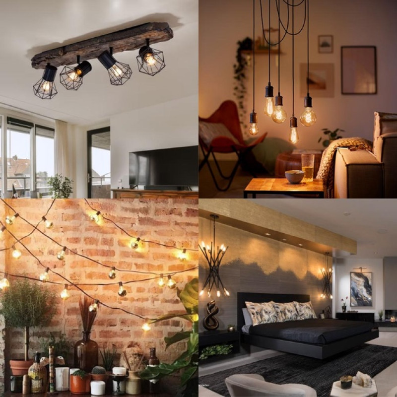 Светодиодная филаментная лампа ETRON G45 8W E27 3000K теплый белый свет, прозрачная 1-EFP-141