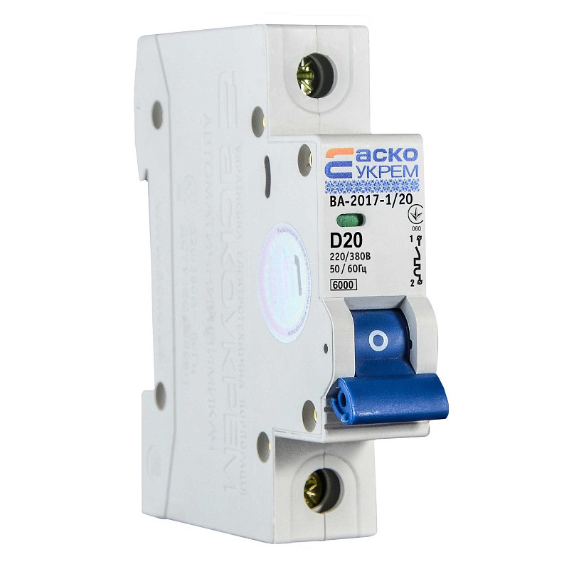 Автоматический выключатель УКРЕМ ВА-2017/D 1р 20А АСКО (A0010170088)