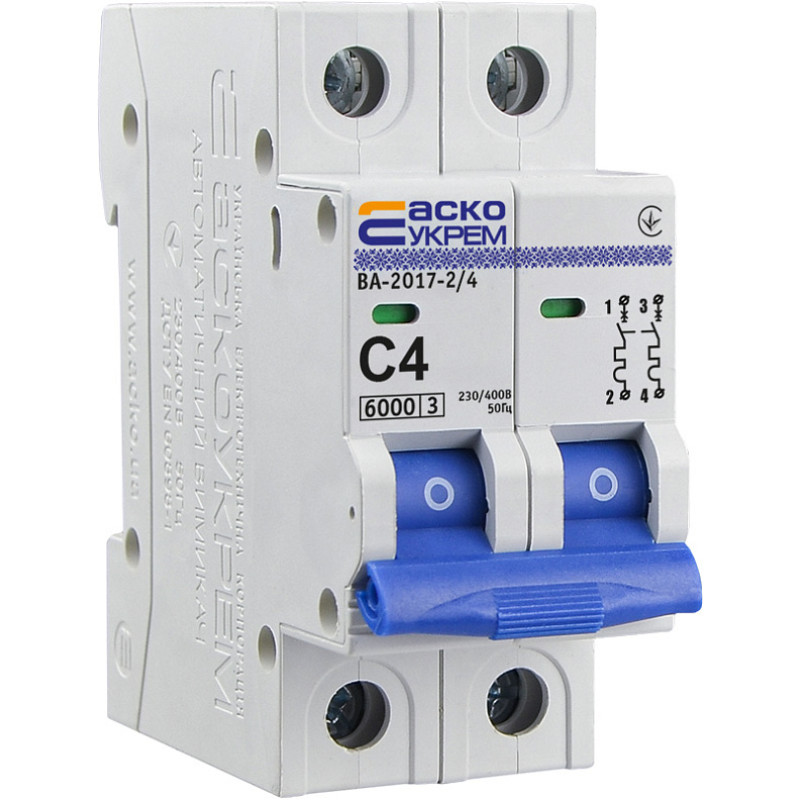 Автоматический выключатель УКРЕМ ВА-2017/С 2р 4А АСКО (A0010170036)