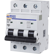 Модульный автоматический выключатель UProfi 3р 125А C 6kА АСКО (A0010210123)