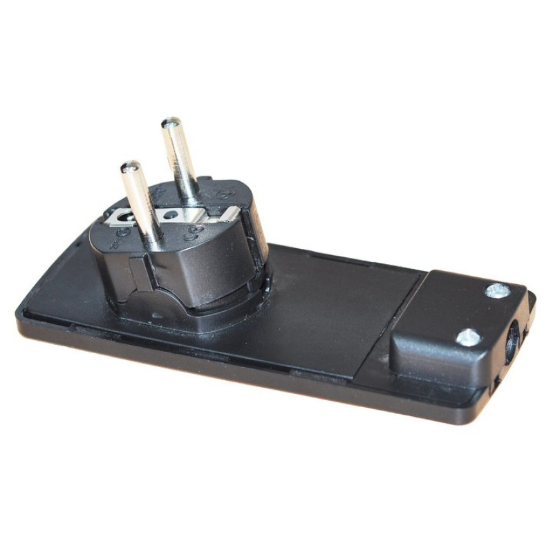 Вилка ультра тонкая с подвижным контактом и заземлением NX1130 NEOMAX черная