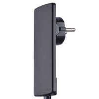 Вилка ультра тонкая с подвижным контактом и заземлением NX1130 NEOMAX черная