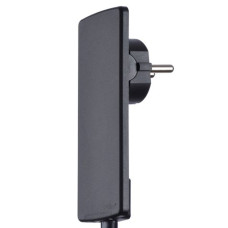 Вилка ультра тонкая с подвижным контактом и заземлением NX1130 NEOMAX черная