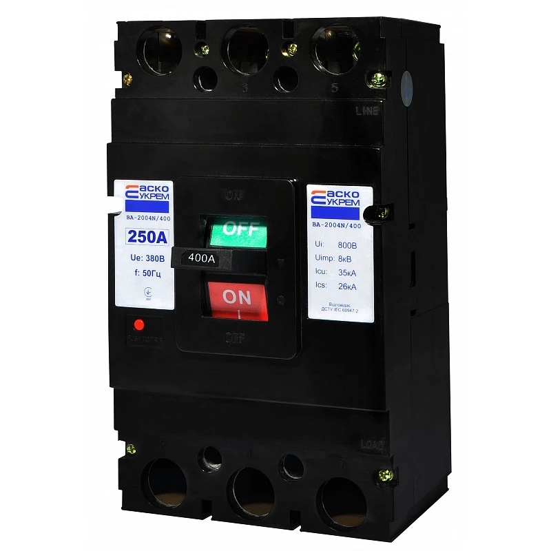 Автоматический выключатель УКРЕМ ВА-2004N/400 3р 250А АСКО (A0010040072)