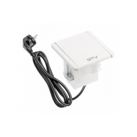 Подовжувач GTV врізний квадратний FLIP, 1xSCHUKO, 2xUSB A, 1xRJ45, 1xHDMI, 1,5м білий AE-GM1SSLI-10