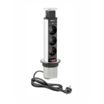 Удлинитель GTV выдвижной врезной скрытый d60mm 3 гнезда schucko AE-BPW3S60-80