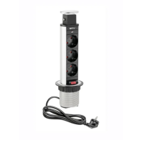 Удлинитель GTV выдвижной врезной скрытый d60mm 3 гнезда schucko AE-BPW3S60-80