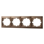 Рамка четырехместная горизонтальная MIRA светло-коричневый перламутр без вставок 701-3100-149