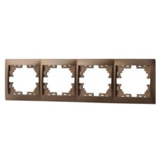 Рамка четырехместная горизонтальная MIRA светло-коричневый перламутр без вставок 701-3100-149