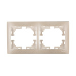 Рамка двухместная горизонтальная MIRA без вставок жемчужно-белый перламутр 701-3000-147 
