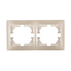 Рамка двухместная горизонтальная MIRA без вставок жемчужно-белый перламутр 701-3000-147 