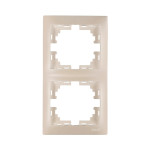 Рамка двухместная вертикальная MIRA жемчужно-белый перламутр без вставок 701-3000-152