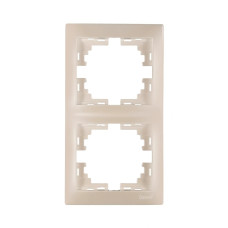 Рамка двухместная вертикальная MIRA жемчужно-белый перламутр без вставок 701-3000-152