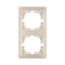 Рамка двухместная вертикальная MIRA жемчужно-белый перламутр без вставок 701-3000-152