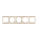Рамка пятиместная горизонтальная MIRA без вставок жемчужно-белый перламутр 701-3000-150
