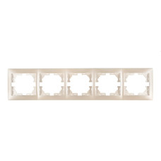 Рамка пятиместная горизонтальная MIRA без вставок жемчужно-белый перламутр 701-3000-150