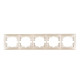 Рамка пятиместная горизонтальная MIRA без вставок жемчужно-белый перламутр 701-3000-150
