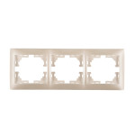 Рамка трехместная горизонтальная MIRA без вставок жемчужно-белый перламутр 701-3000-148