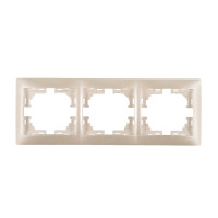 Рамка трехместная горизонтальная MIRA без вставок жемчужно-белый перламутр 701-3000-148