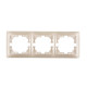 Рамка трехместная горизонтальная MIRA без вставок жемчужно-белый перламутр 701-3000-148
