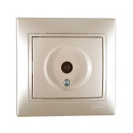 Розетка ТВ краевая MIRA жемчужно-белый перламутр со вставкой 701-3030-130