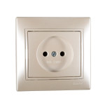 Розетка одинарная без заземления MIRA жемчужно-белый перламутр со вставкой 701-3030-121