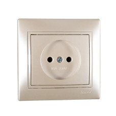 Розетка одинарная без заземления MIRA жемчужно-белый перламутр со вставкой 701-3030-121