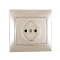 Розетка одинарная без заземления MIRA жемчужно-белый перламутр со вставкой 701-3030-121