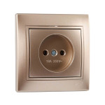Розетка одинарная без заземления MIRA светло-коричневый перламутр со вставкой 701-3131-121В