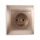 Розетка одинарная без заземления MIRA светло-коричневый перламутр со вставкой 701-3131-121В