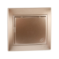 Розетка одинарная с заземлением и крышкой MIRA светло-коричневый перламутр со вставкой 701-3131-123В