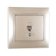 Розетка одинарная компьютерная MIRA жемчужно-белый перламутр со вставкой 701-3030-139